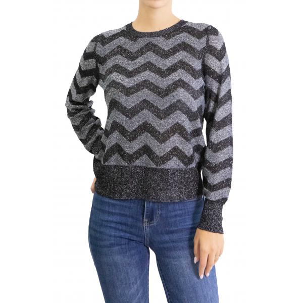 Maglia girocollo fantasia laminata Only